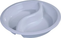 round porcelain food pan "S" divided