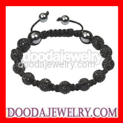 2011 Fashion Black Crystal Beads Tresor Paris mens bracelets