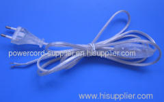 vde transparent power cord plug with switch