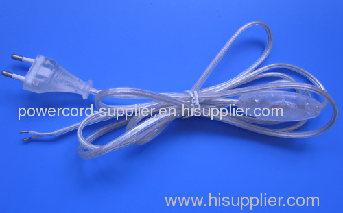 vde transparent power cord plug with switch