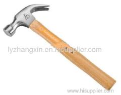 claw hammer with wooden handle