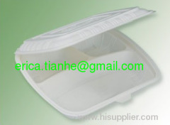 THH-06 biodegradable three coms container ,lunch box