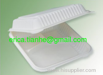 THH-08 biodegradable three coms container ,lunch box