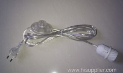 Euro type transparent lamp power cord with swith