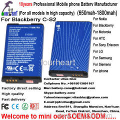 100%Factory mobile phone battery for balckberry C-S2