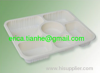 THH-24 biodegradable six coms container ,lunch box