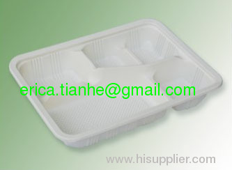 THH-22 biodegradable five coms container ,lunch box