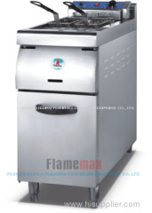 1-tank 2-basket electric fryer with cabinet