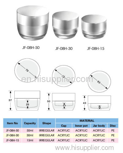 white acrylic jars