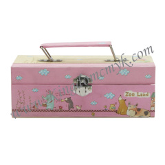 Handle Pink Cartoon Make up Case