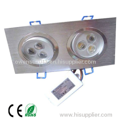 high power good 2x3x1w beautifull square LED downlight