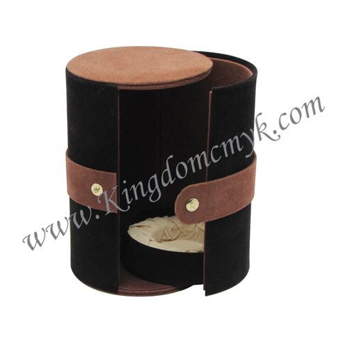 Round Flocking Box with Snap Butter