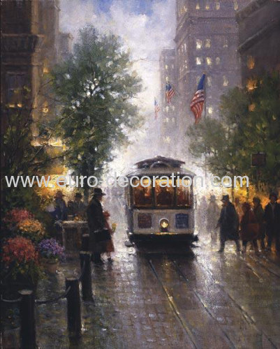 Street Landscape Oil Painting On Canvas