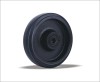 High quality elastic rubber wheel with cast iron center with roller bearing