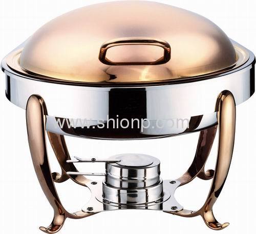 Round induction chafer with copper plated