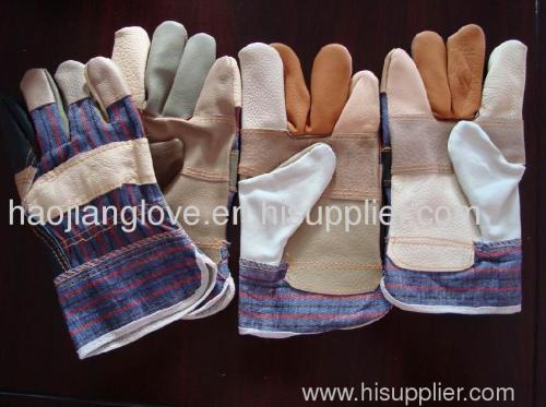cow grain leather work gloves