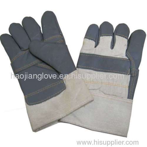 labor work glove with cow hide leather