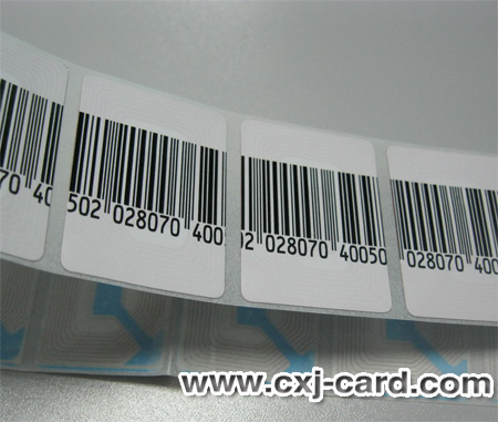 ISO 13.56MHZ RFID Tag with barcode