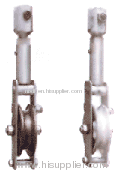 Adjustable ground wire stringing blocks