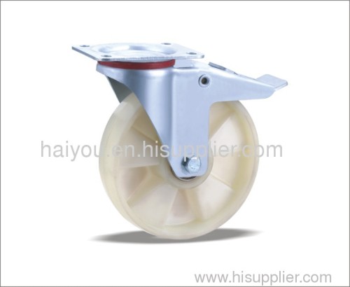 braked swivel caster with nylon wheels N125X40