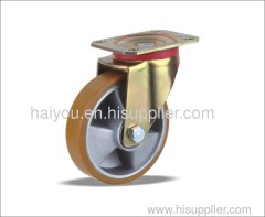 braked swivel caster with polyurethane wheel(aluminum center)