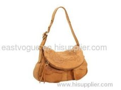 yellow genuine leather women handbag