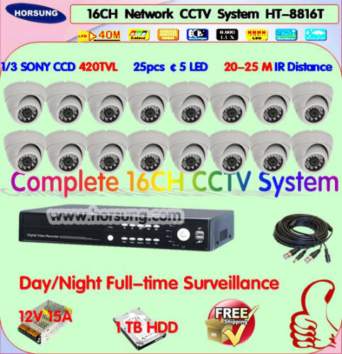 High Quality 16channel Video Surveillance System Kit