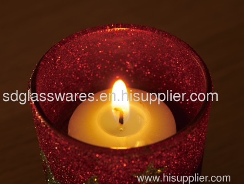small red votive candle holder