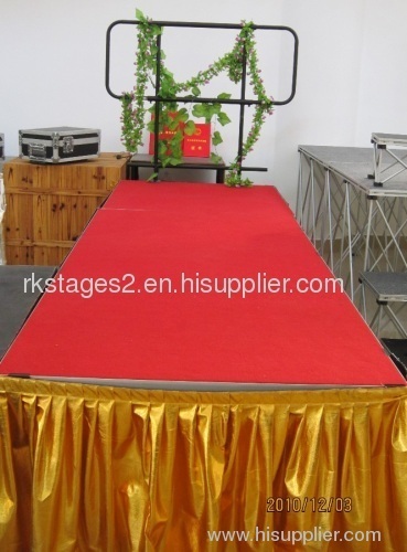 RK portable stage with skirt