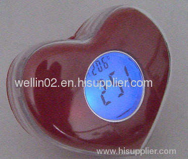 heart shape lcd clock