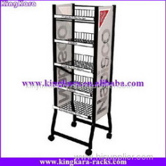 KingKara Wrought Iron Trolley Display Rack