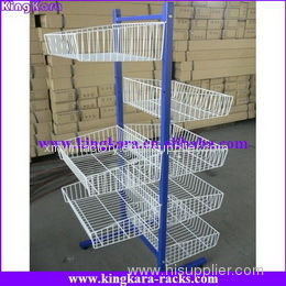 KingKara Iron Wire Basket Hanging Display Rack