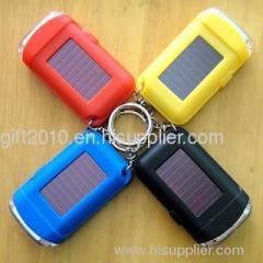 free shipping solar led keychain with flashlight