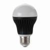LED White Bulb with Black E14/E26/E27 Base and Die-cast Aluminum/Milky Glass Body
