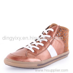 DB008-3 2011 Fashion lady piercing leather with fur and slick-surfaced cowhide leather board shoes