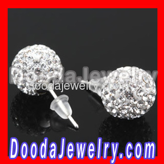 10mm Sterling Silver Tresor Paris crystal ball Stud Earrings