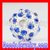 12mm Silver Plated Shamballa Beads with blue Crystal wholesale
