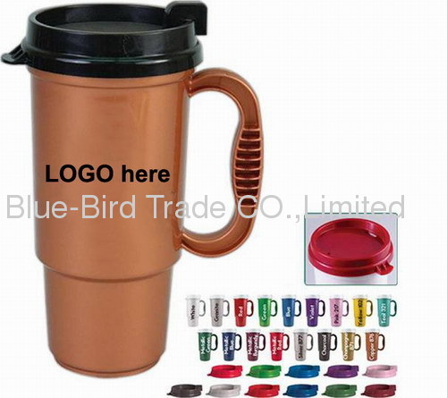 Double PP wall travel coffee mug with lid