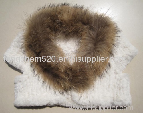 tongchem net stitch rabbit and chinese raccoon fur coat