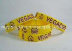 Debossed Silicone Bracelet with Filled Color