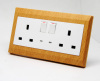 2 gang Electric BS switch socket with LED