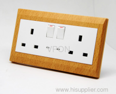 2 gang Electric BS switch socket with LED