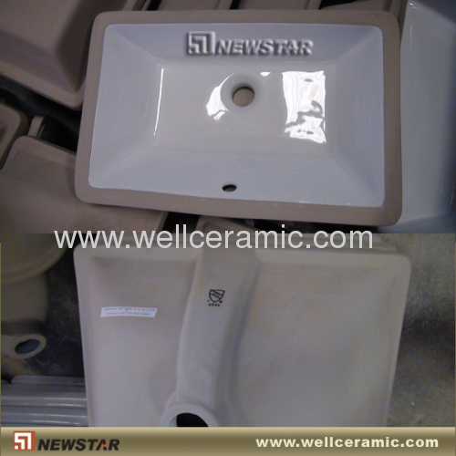 Porcelain undermounted bathroom basins
