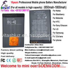 For nokia battery for nokia BL-4J battery C6 battery mobile battery phone battery