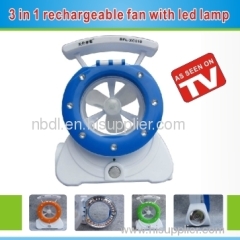 3 in 1 rechargeable fan with light