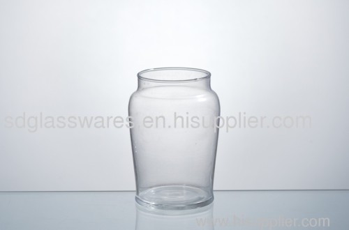 small clear glass jar