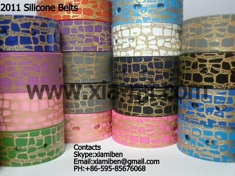 fashion silicon rubber plastic pu pvc belts