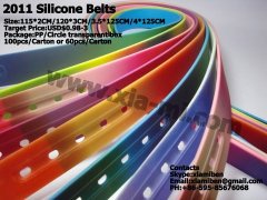 2011 fashion silicon rubber plastic pu pvc belts