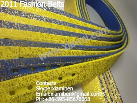 2011 fashion silicone plastic rubber pu pvc tpu tpe belts