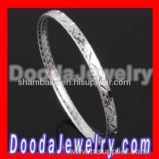 925 sterling silver Engrave Pattern Bangle Bracelet